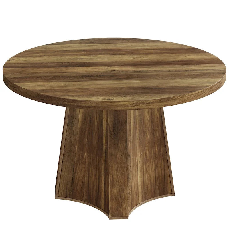 Table à manger ronde industrielle de 47 avec piètement central pour 4-6 personnes