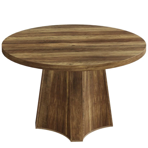Table à manger ronde industrielle de 47 avec piètement central pour 4-6 personnes