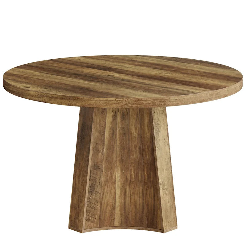 Table à manger ronde industrielle de 47 avec piètement central pour 4-6 personnes