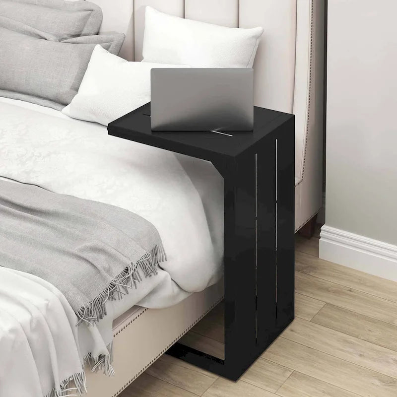 1/2 PCS table d'appoint en forme de C avec patins réglables, 2-en-1
