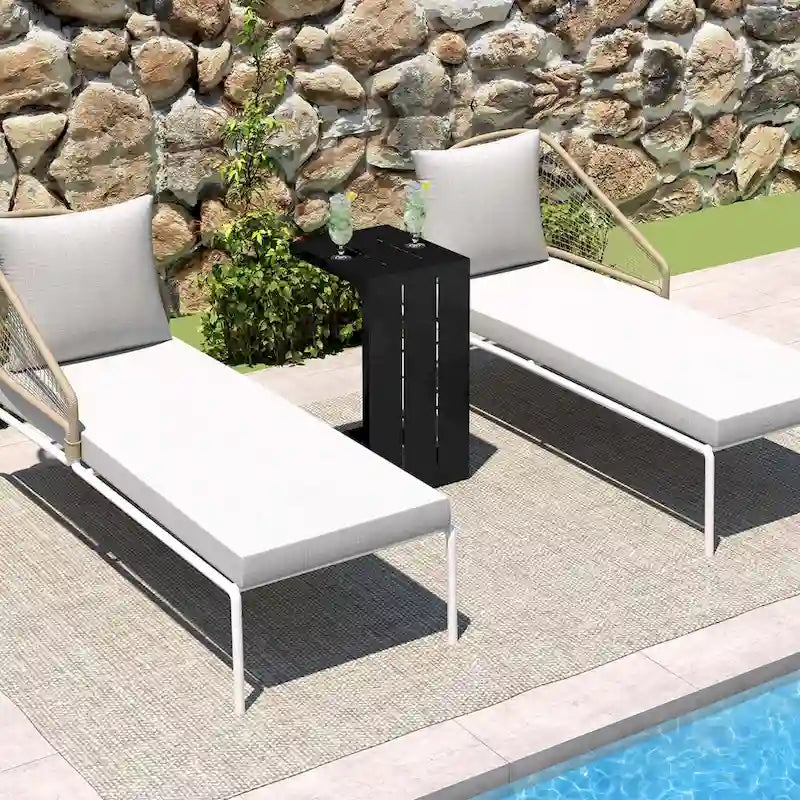 1/2 PCS C-Shaped End Table with Adjustable Foot Pads 2-In-1