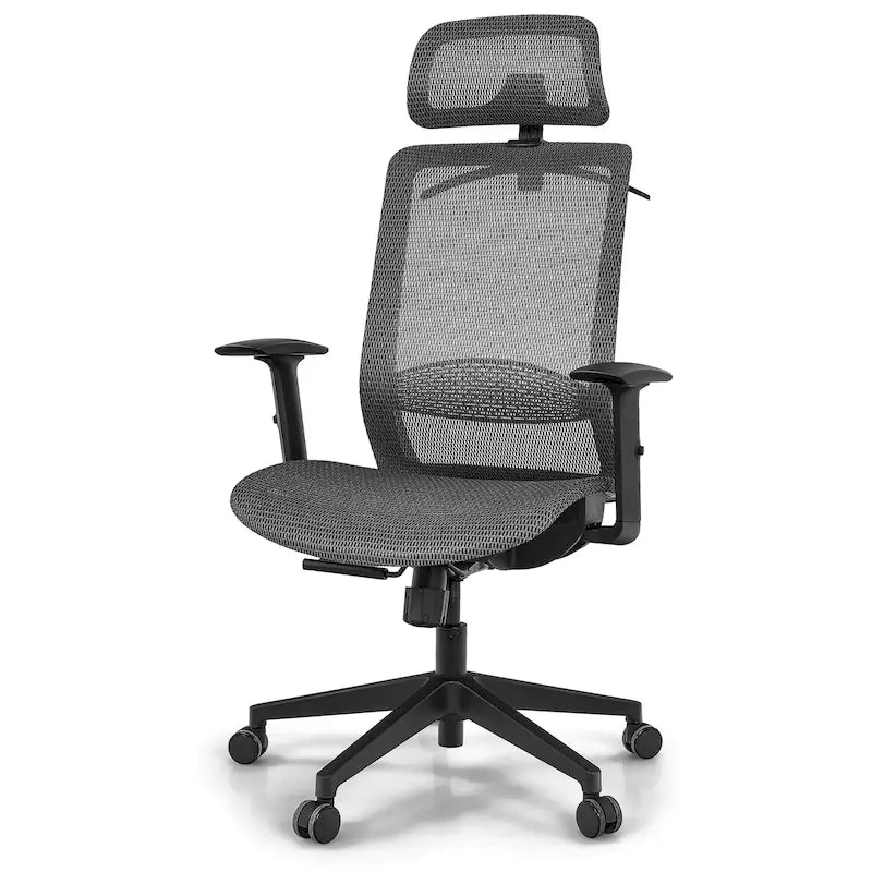 Ergonomische bureaustoel met hoge rugleuning, meshbekleding en verstelbare rugleuning - Bekijk de details