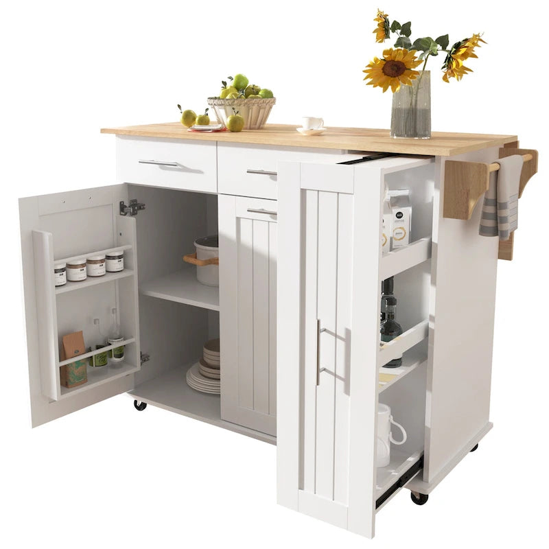 Kitchen Island With Drop Leaf(no include stool)