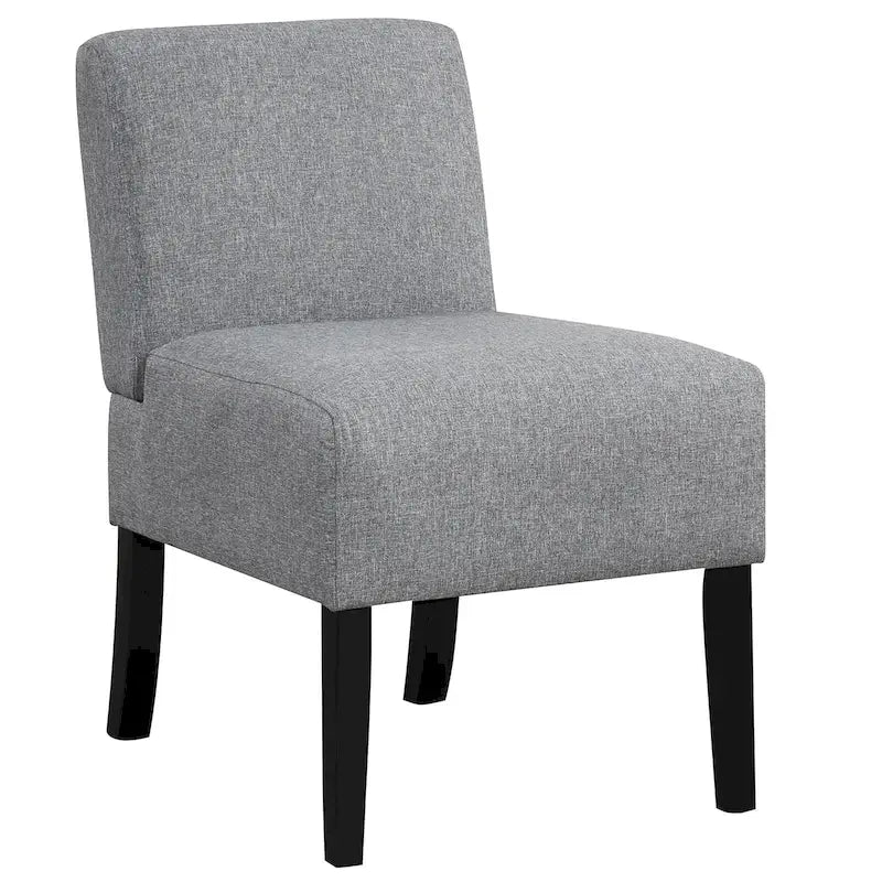 Chaise d’appoint sans accoudoirs avec pieds en bois d’hévéa, chaise de coiffeuse moderne