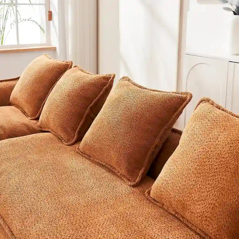 106.3 Oversized L-Shaped 3-Seat Sofa with Chaise and 4 Pillows