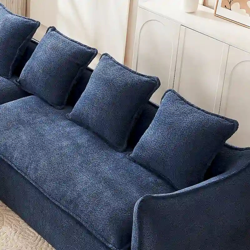 106.3 Oversized L-Shaped 3-Seat Sofa with Chaise and 4 Pillows
