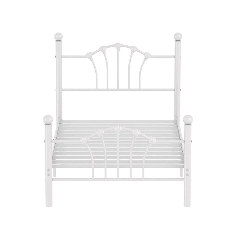 Classic Metal Platform Bed Frame, Twin Size Beds with Shell Style, Storage Space Under Bedframes, Kids Bed