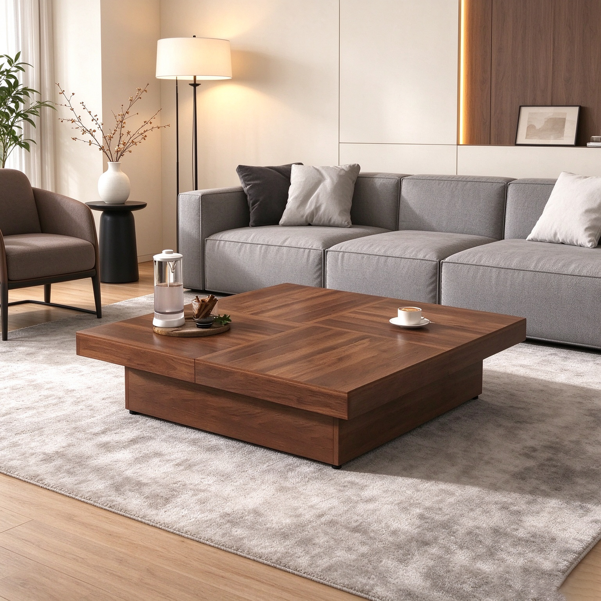 Table basse couleur noyer