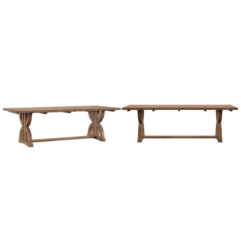 Rectangular Reclaimed Wood Dining Table - Brown