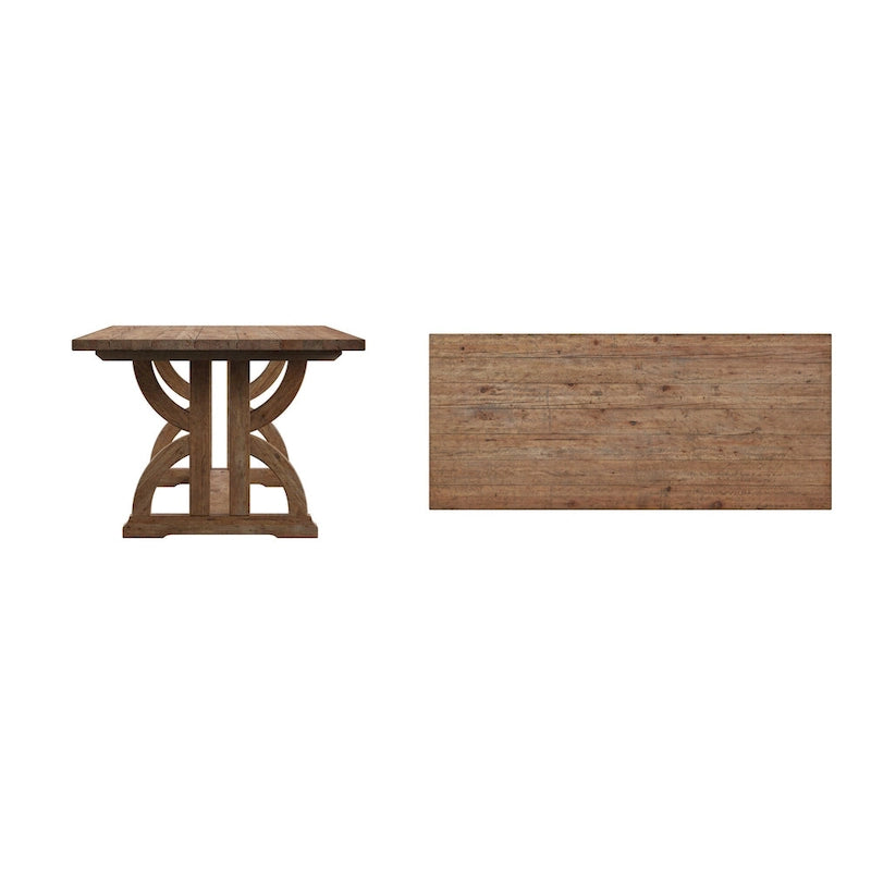 Rectangular Reclaimed Wood Dining Table - Brown