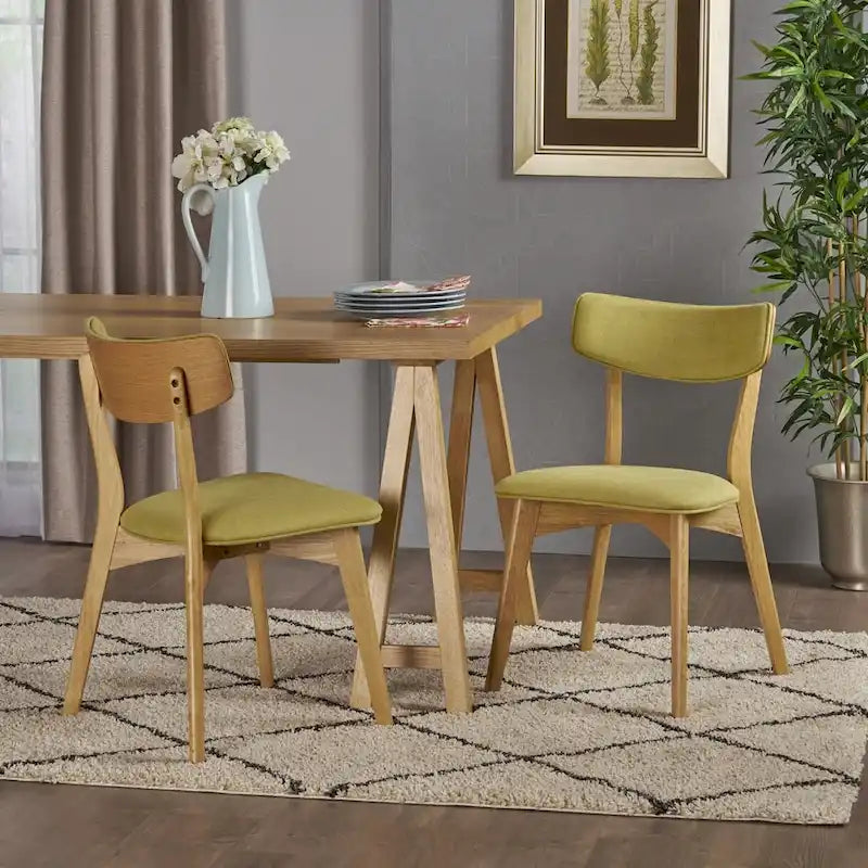 Modernist-style fabric dining chair