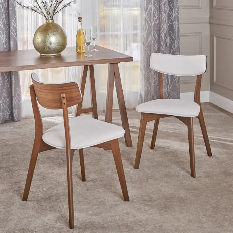 Modernist-style fabric dining chair