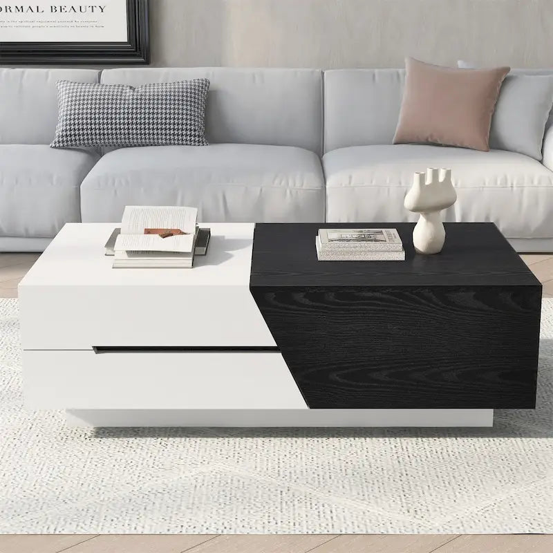 Moderne uitschuifbare salontafel met verschuifbaar bovenblad