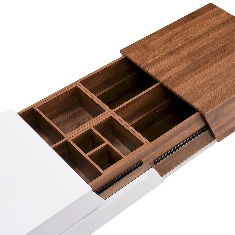 Moderne uitschuifbare salontafel met verschuifbaar bovenblad