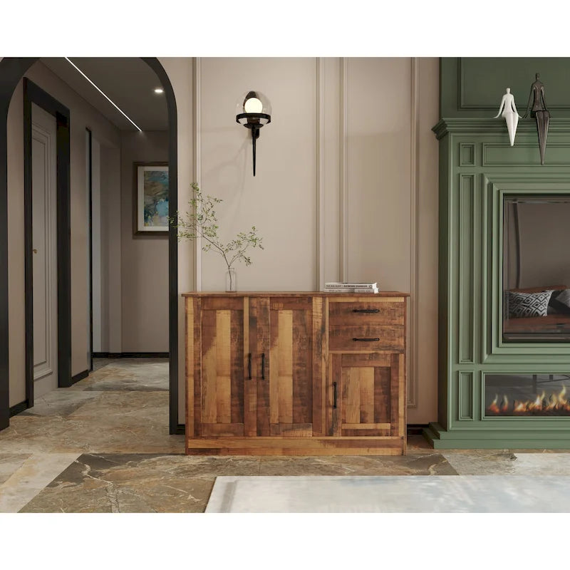 Buffet moderne en bois avec 2 portes, 1 compartiment de rangement et 2 tiroirs