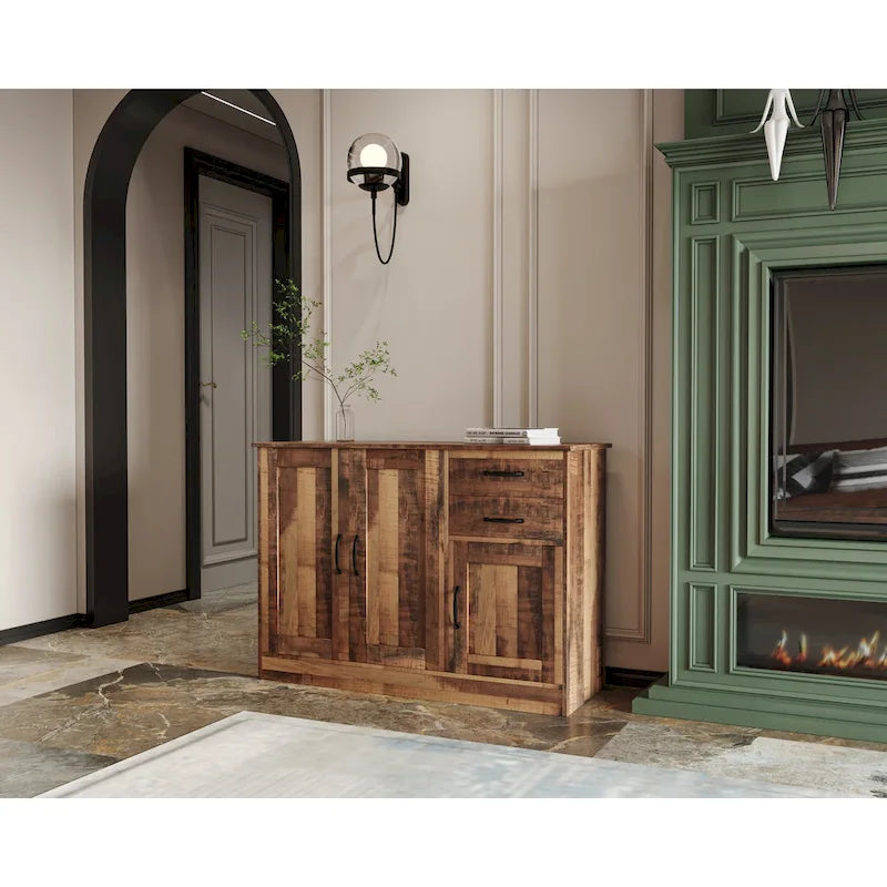 Buffet moderne en bois avec 2 portes, 1 compartiment de rangement et 2 tiroirs