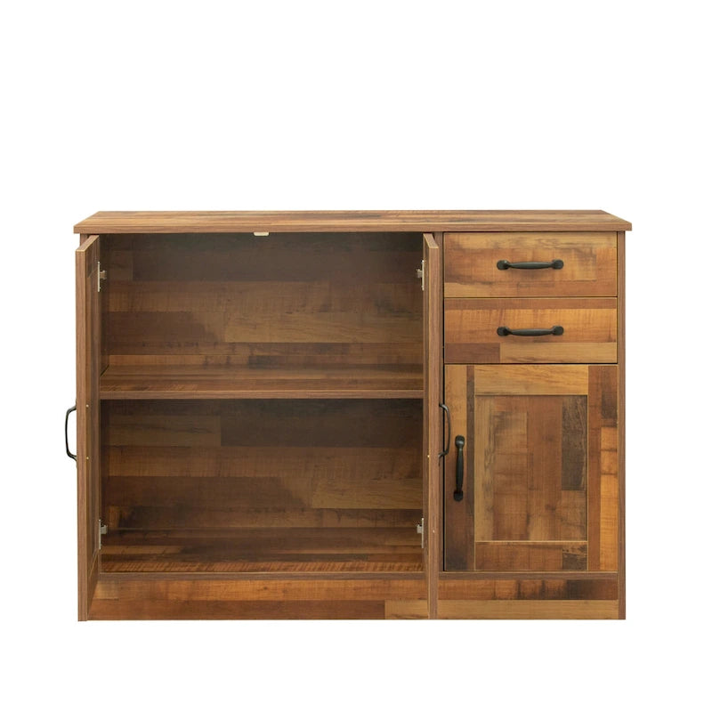Buffet moderne en bois avec 2 portes, 1 compartiment de rangement et 2 tiroirs