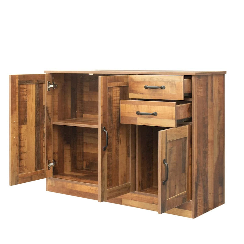 Buffet moderne en bois avec 2 portes, 1 compartiment de rangement et 2 tiroirs