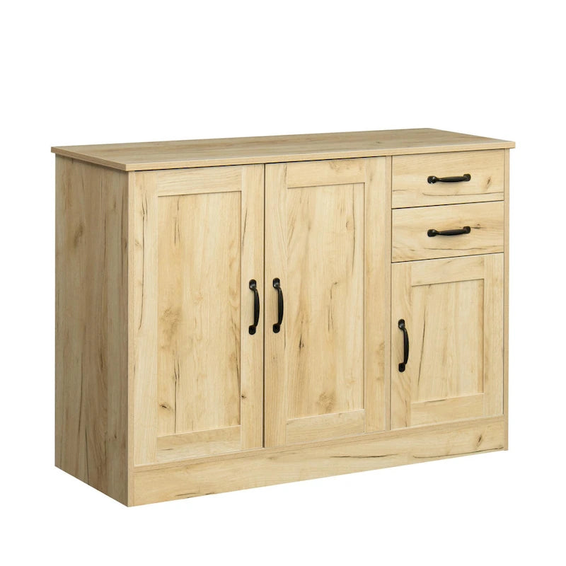 Buffet moderne en bois avec 2 portes, 1 compartiment de rangement et 2 tiroirs