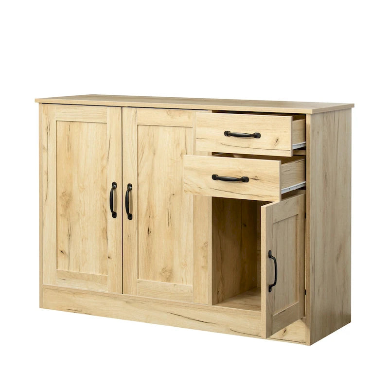 Buffet moderne en bois avec 2 portes, 1 compartiment de rangement et 2 tiroirs