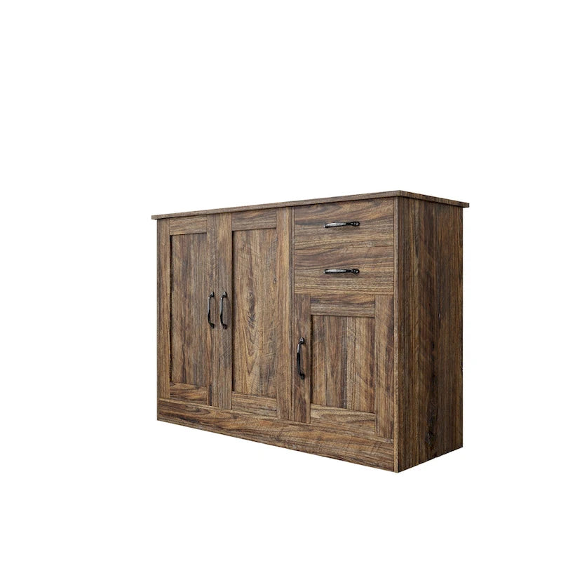 Buffet moderne en bois avec 2 portes, 1 compartiment de rangement et 2 tiroirs