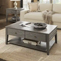Coober Antique Grey Finish Grey Fiber Cement Table with Shelf by iNSPIRE Q Modern