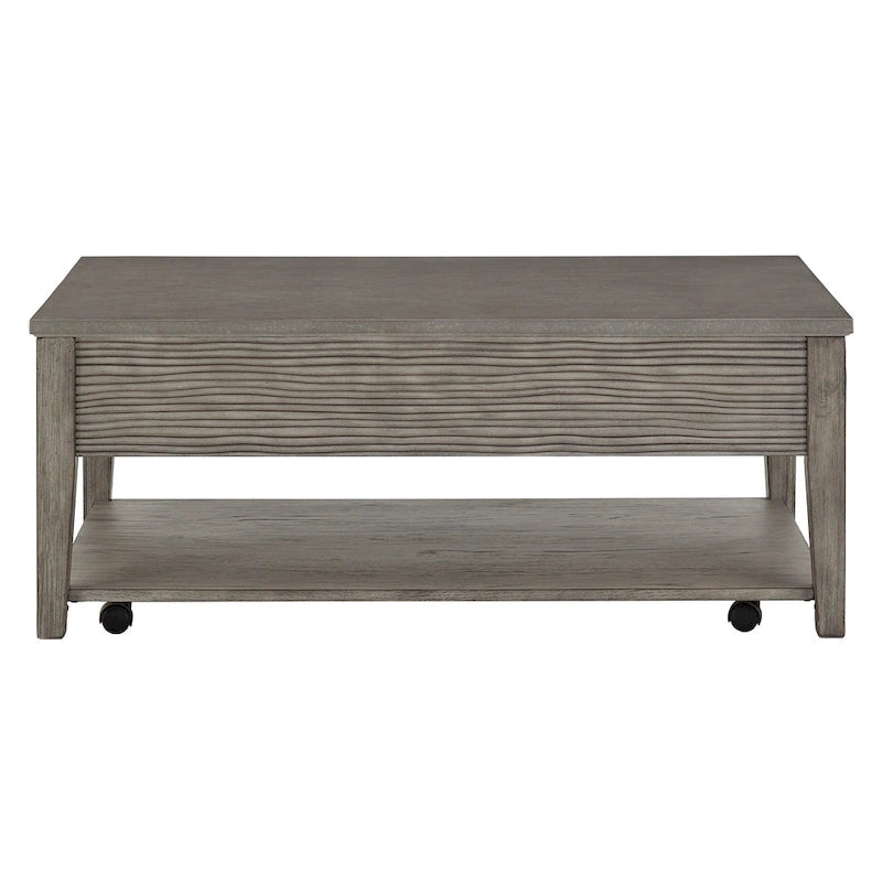 Antique Grey Finish Grey Fiber Cement Table with Shelf