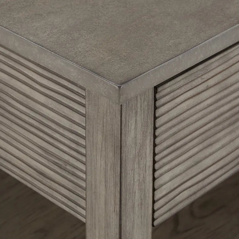 Antique Grey Finish Grey Fiber Cement Table with Shelf