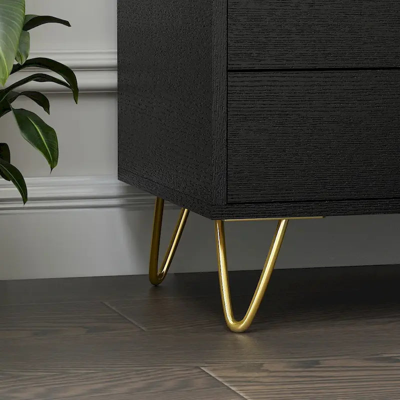 Table de chevet haute de 21.6 à 3 tiroirs, blanc/gris/noir (1 pièce)