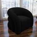 Modern Glam 360 Degree Swivel Teddy Upholstered Accent Armchair with Tufted Back
