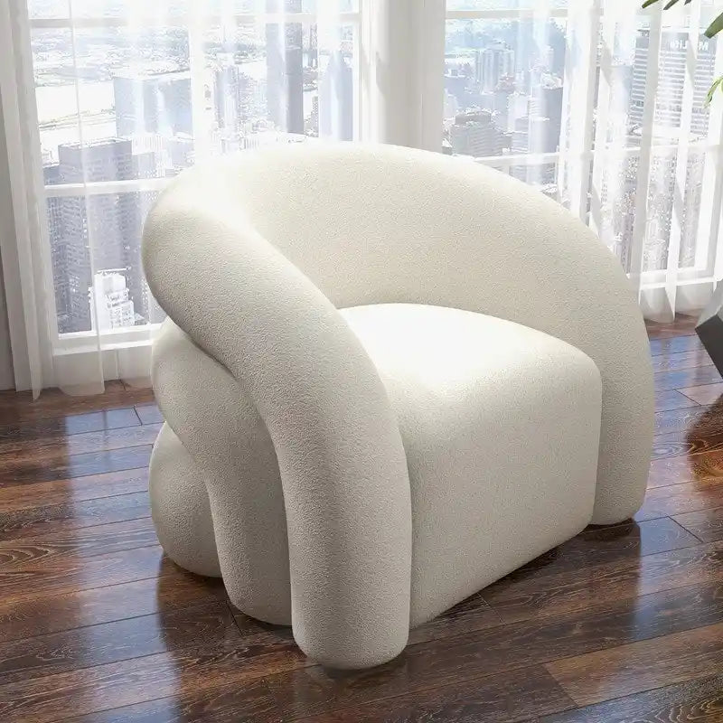 Fauteuil d'appoint Teddy matelassé, pivotant à 360 degrés, au style glamour moderne, avec dossier capitonné