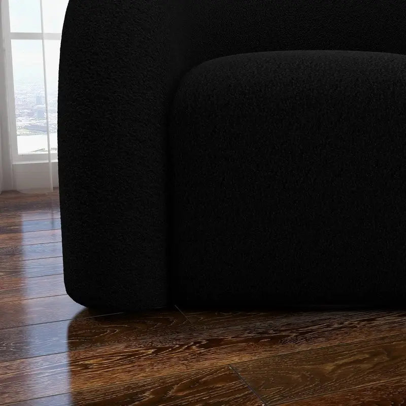 Modern Glam 360 Degree Swivel Teddy Upholstered Accent Armchair with Tufted Back