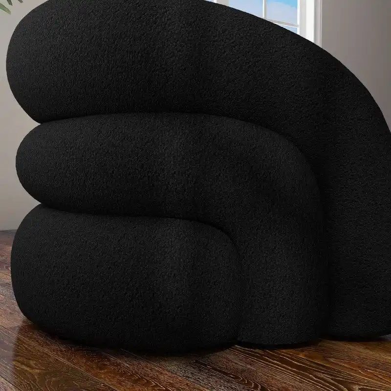 Modern Glam 360 Degree Swivel Teddy Upholstered Accent Armchair with Tufted Back