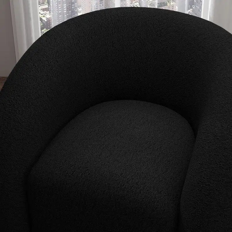 Modern Glam 360 Degree Swivel Teddy Upholstered Accent Armchair with Tufted Back