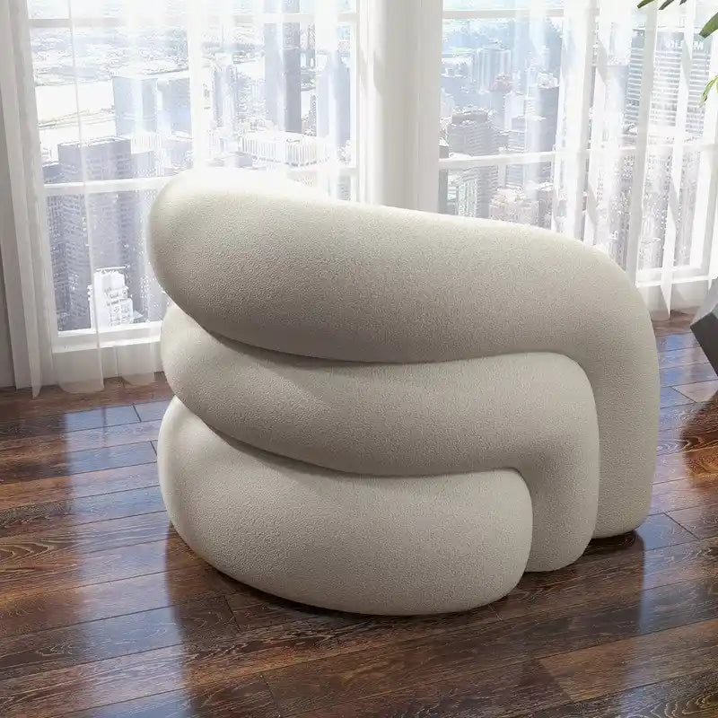 Modern Glam 360 Degree Swivel Teddy Upholstered Accent Armchair with Tufted Back