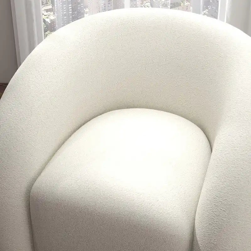 Modern Glam 360 Degree Swivel Teddy Upholstered Accent Armchair with Tufted Back