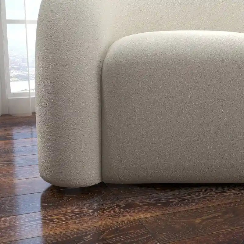 Modern Glam 360 Degree Swivel Teddy Upholstered Accent Armchair with Tufted Back