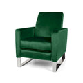 Moderne fluwelen loungestoel (met stalen poten)