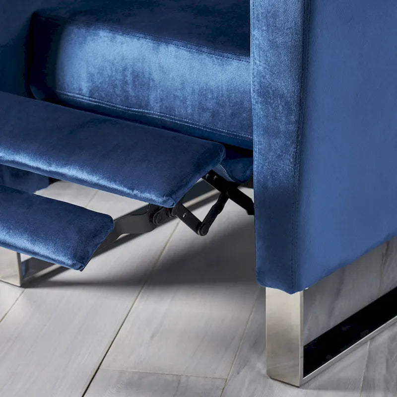 Fauteuil lounge moderne en velours (avec pieds en acier)