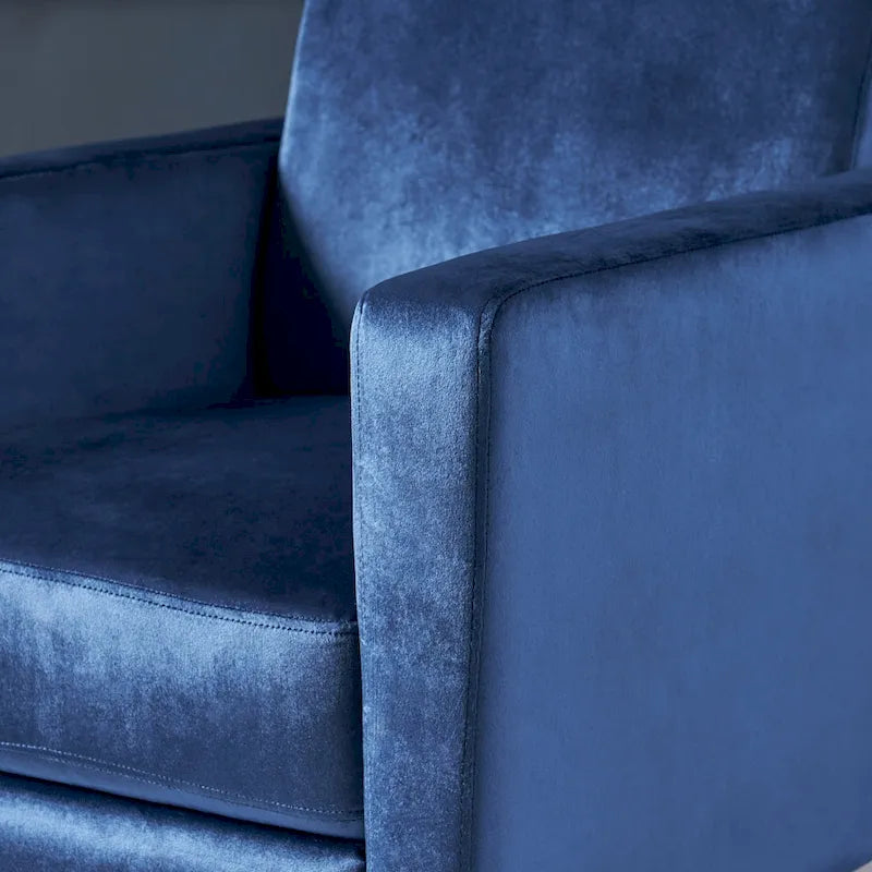 Fauteuil lounge moderne en velours (avec pieds en acier)