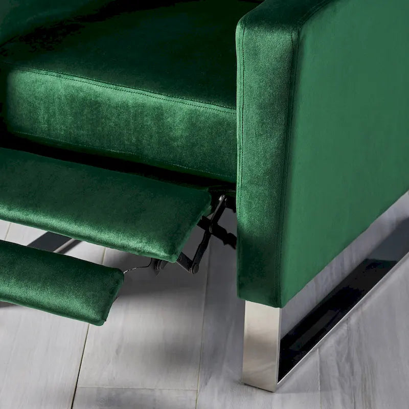 Moderne fluwelen loungestoel (met stalen poten)