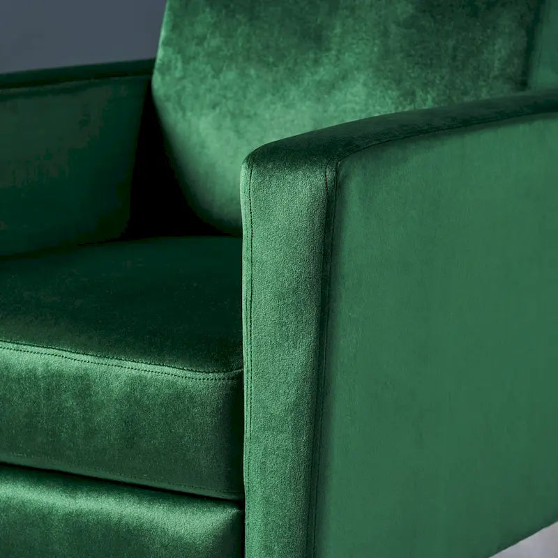 Moderne fluwelen loungestoel (met stalen poten)