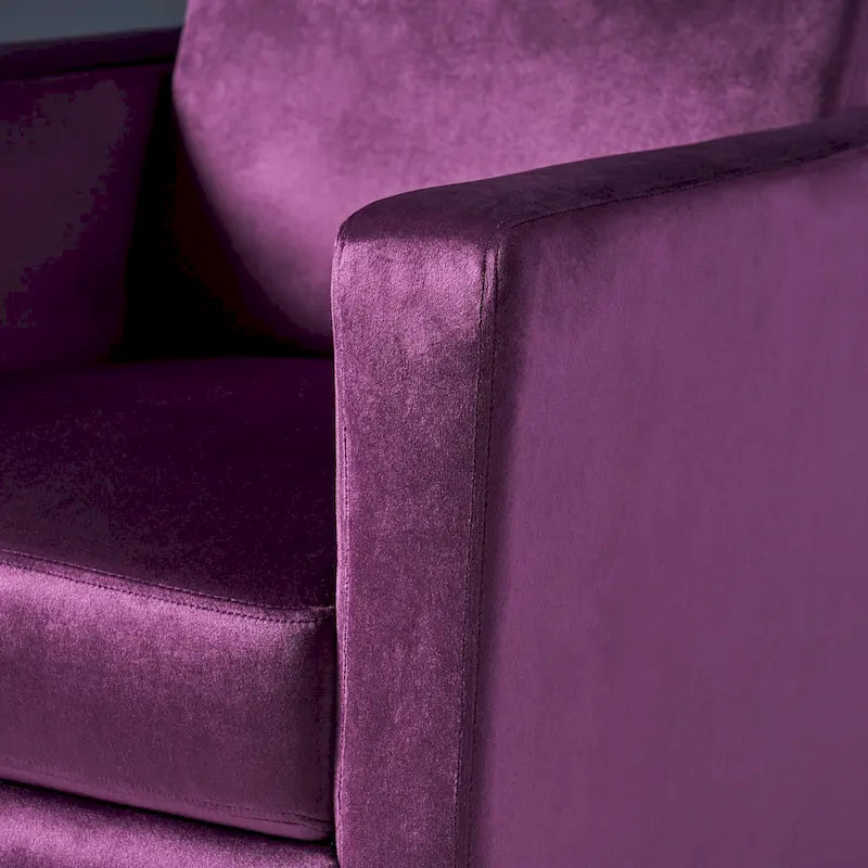 Moderne fluwelen loungestoel (met stalen poten)