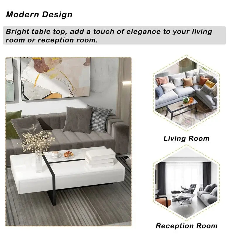 45.2 Modern High Gloss Surface Coffee Table