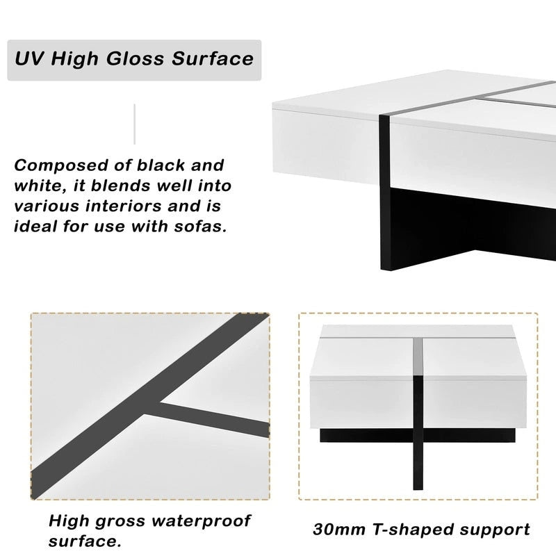 45.2 Modern High Gloss Surface Coffee Table