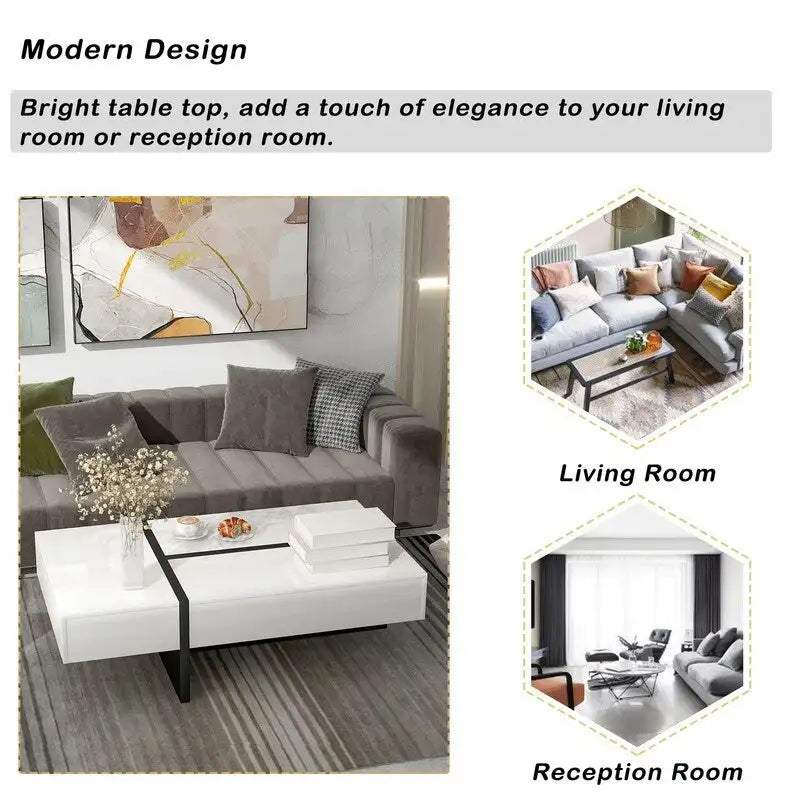 45.2 Modern High Gloss Surface Coffee Table