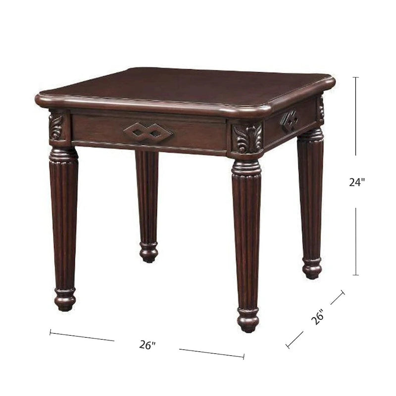 Vierkante houten bijzettafel met espresso-afwerking