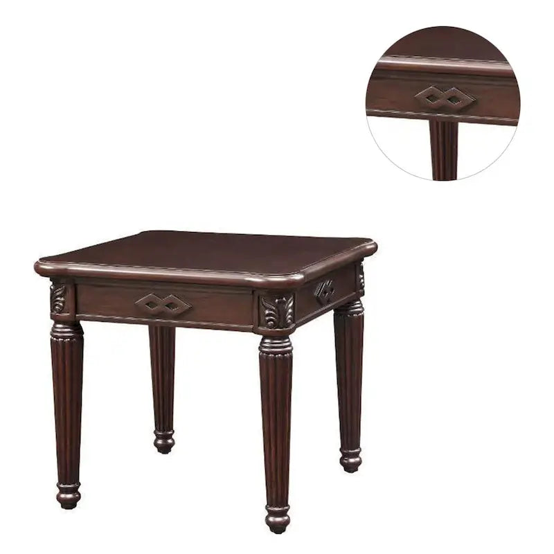 Vierkante houten bijzettafel met espresso-afwerking