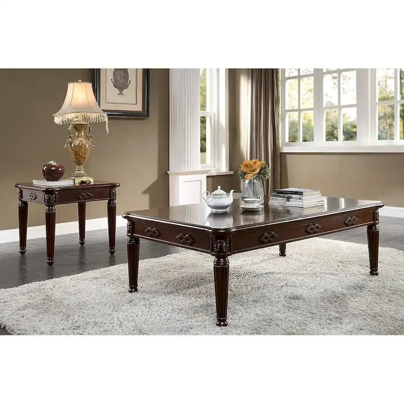 Vierkante houten bijzettafel met espresso-afwerking