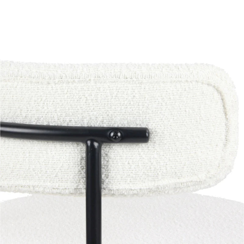 Modern Round Boucle Dining Chairs, Set of 2